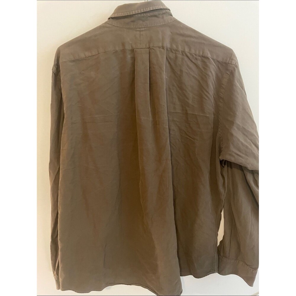 Ralph Lauren Men's Olive-Brown Cotton Button-Down Shirt - Picture 4 of 4